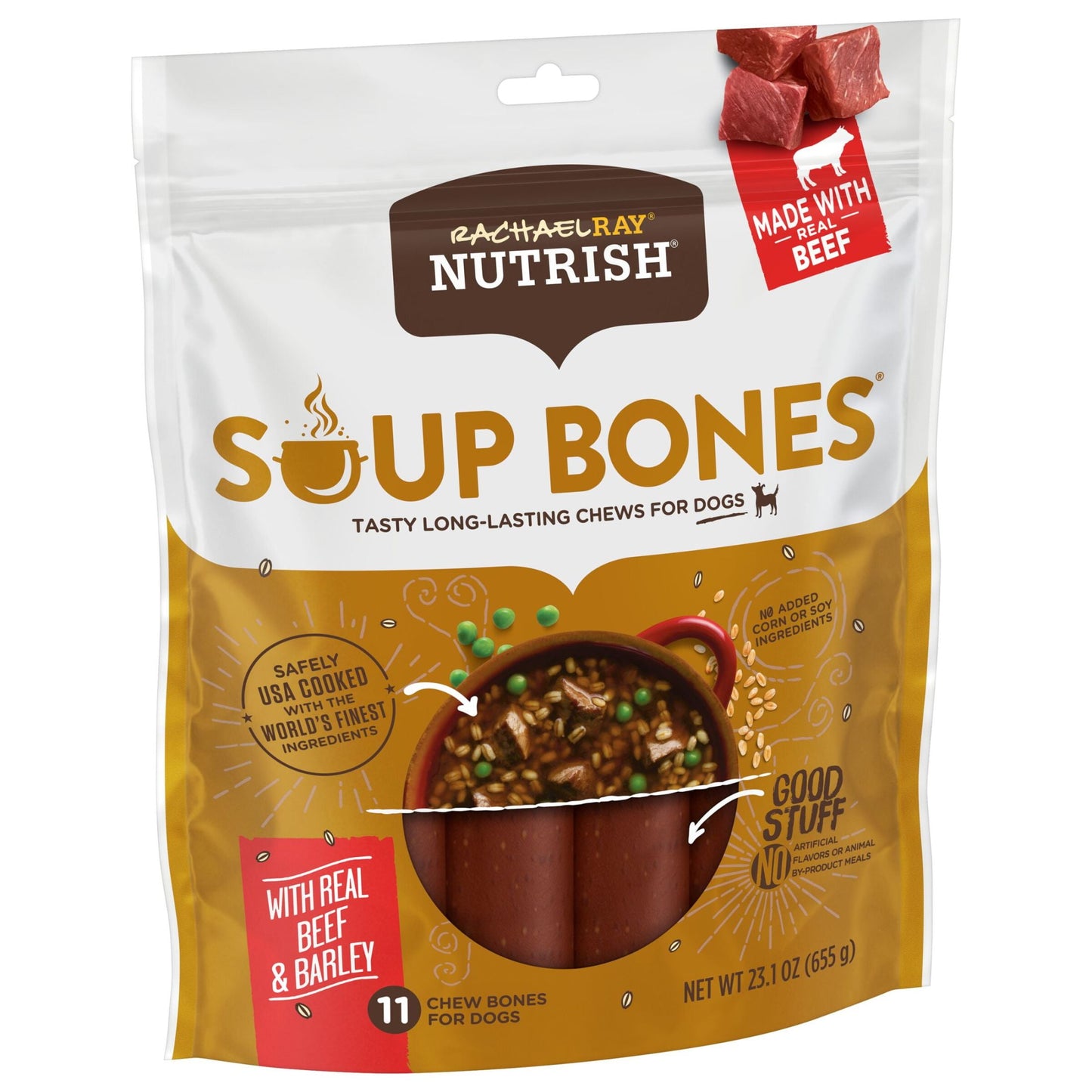 Rachael Ray Soup Bones with Real Beef & Barley, 11 Dog Chews