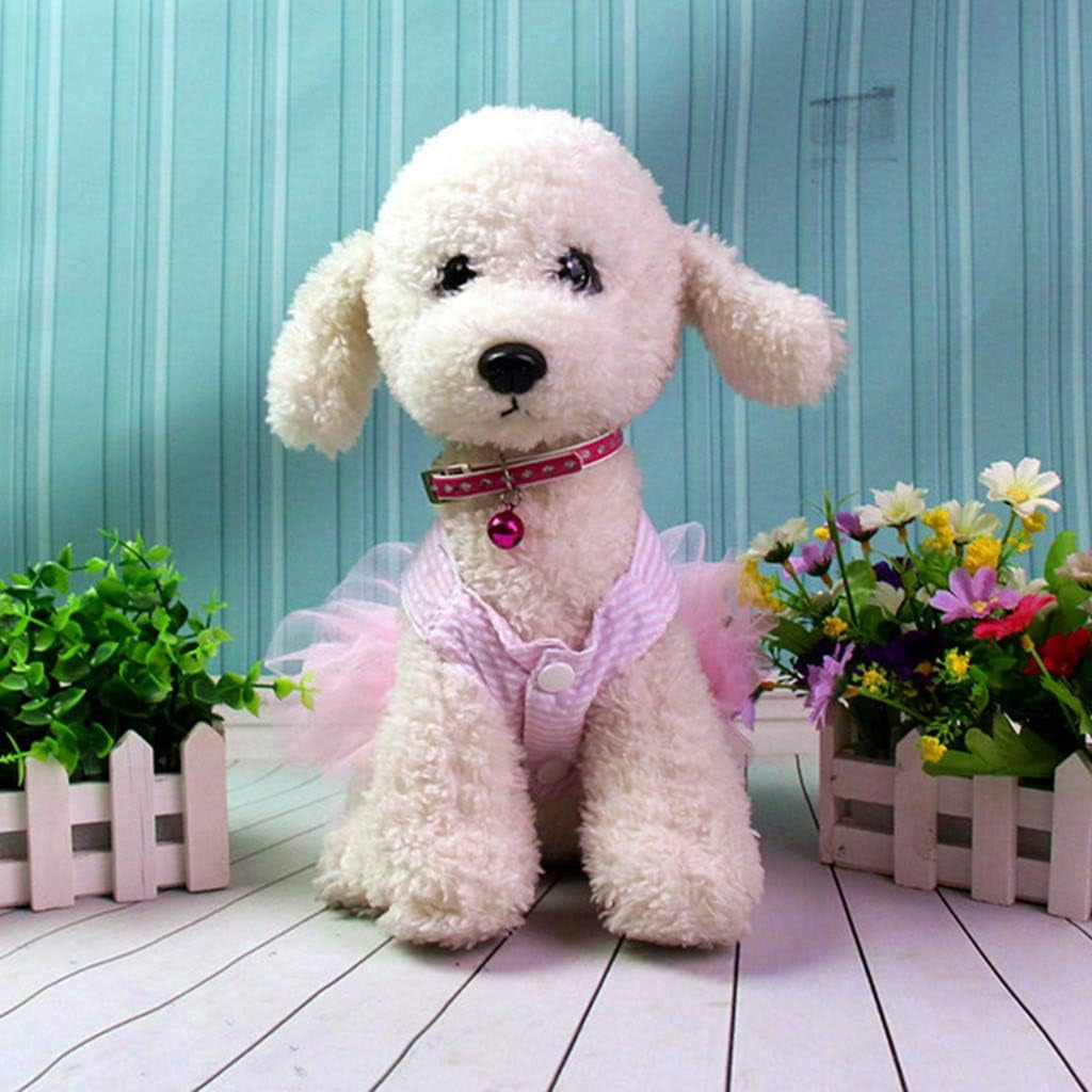 Girl Dog Stripe Print Dress Clothes Tutu Dresses Pet Cat Puppy Costumes Apparel