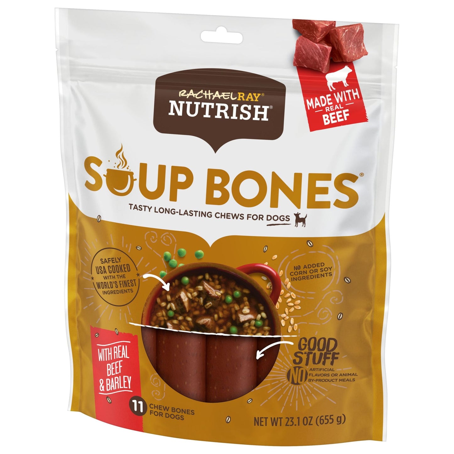 Rachael Ray Soup Bones with Real Beef & Barley, 11 Dog Chews