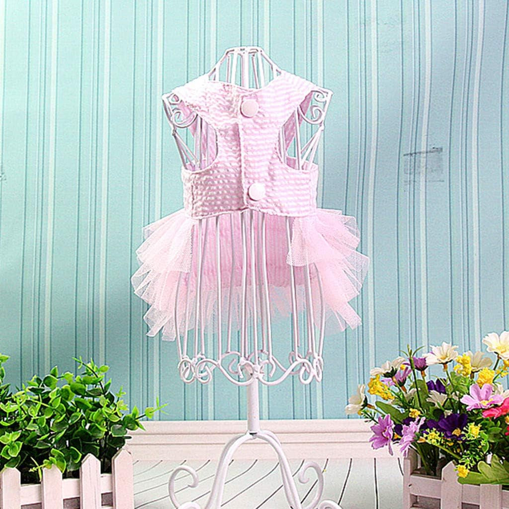 Girl Dog Stripe Print Dress Clothes Tutu Dresses Pet Cat Puppy Costumes Apparel