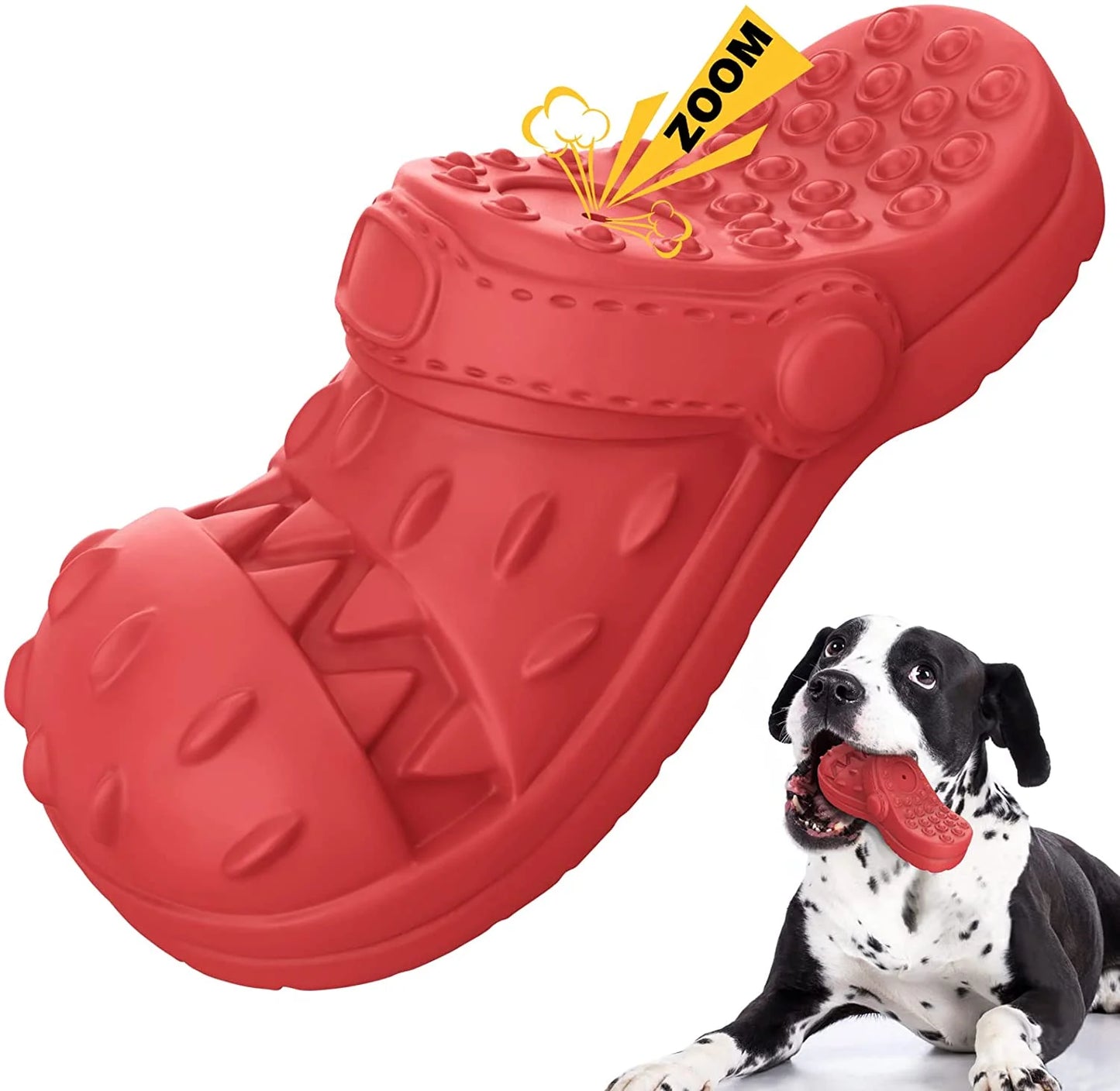 Squeaky Dog Toy Large Dog Chew Toys for Aggressive Chewers Rubber Dog Shoes Shape Toothbrush Toys