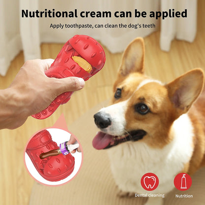 Squeaky Dog Toy Large Dog Chew Toys for Aggressive Chewers Rubber Dog Shoes Shape Toothbrush Toys