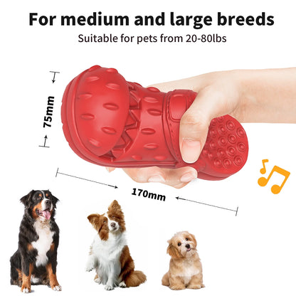 Squeaky Dog Toy Large Dog Chew Toys for Aggressive Chewers Rubber Dog Shoes Shape Toothbrush Toys