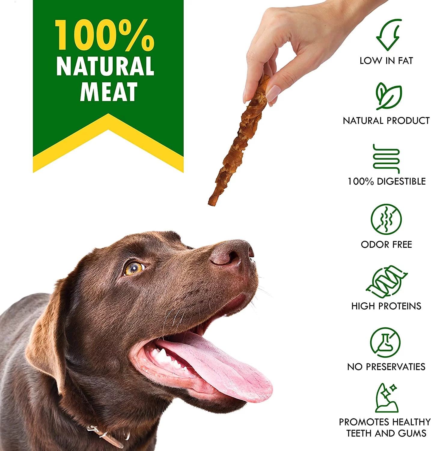 Dog Smoked Rawhide Sticks Wrapped Chicken & Pet Natural Chew Treats - Grain Free Organic Meat & Healthy Human Grade Dried Snacks in Bulk - Best Twists for Training Small & Large Dogs - Made for USA