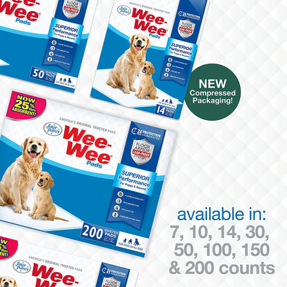 Wee-Wee Superior Performance Pee Pads for Dogs - Dog & Puppy Pads for Potty Training - Dog Housebreaking & Puppy Supplies - 22" X 23" (200 Count)