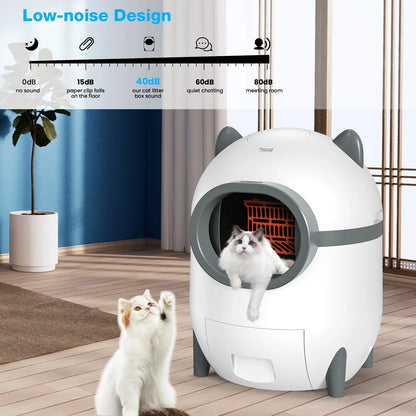 Self Cleaning Cat Litter Box Automatic Odor Removal Cat Litter Box with APP Control & Cleaning Kit for Multiple Cats