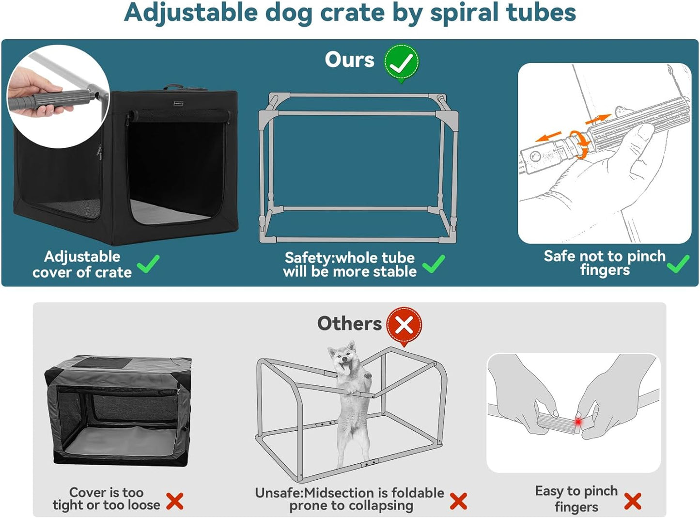 Travel Pet Home Indoor/Outdoor for Dog Steel Frame Home,Collapsible Soft Dog Crate