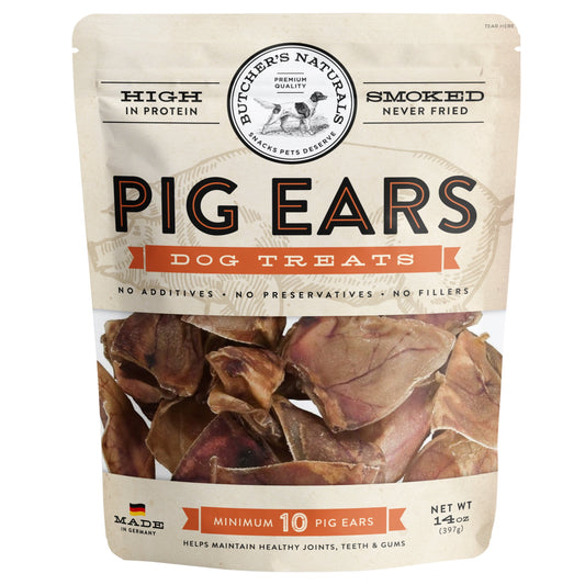 Butcher’S Naturals Dry Pig Ears Natural Treats for Dogs, 10 Pieces