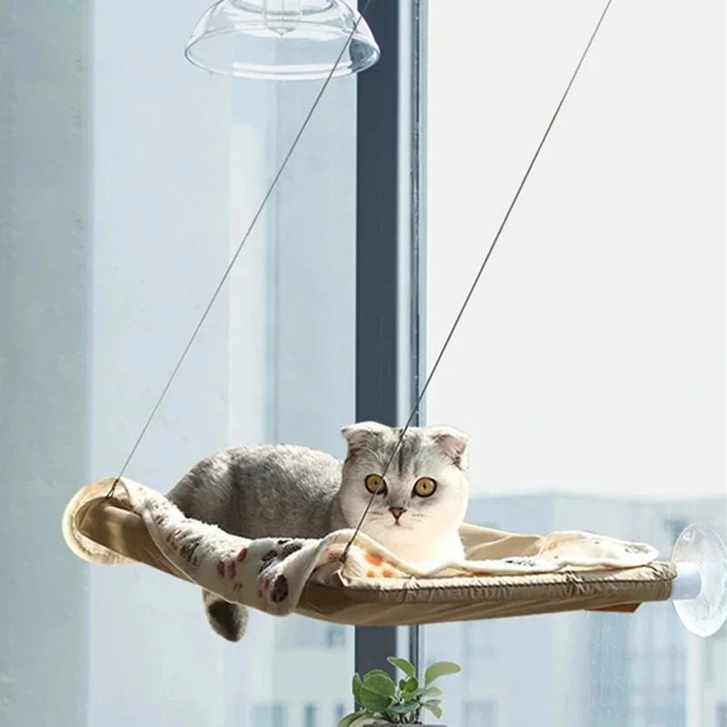 Hanging Cat Bed Pet Cat Hammock Aerial Cats Bed House Kitten Climbing Frame Sunny Window Seat Nest Bearing 20Kg Pet Accessories