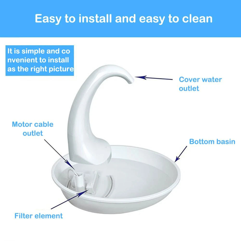 New Automatic Swan Shaped Pet Cat Dog Water Dispenser Feeding Water Flowing Fountain Cat Drinking Bowl Electric Water Dispenser