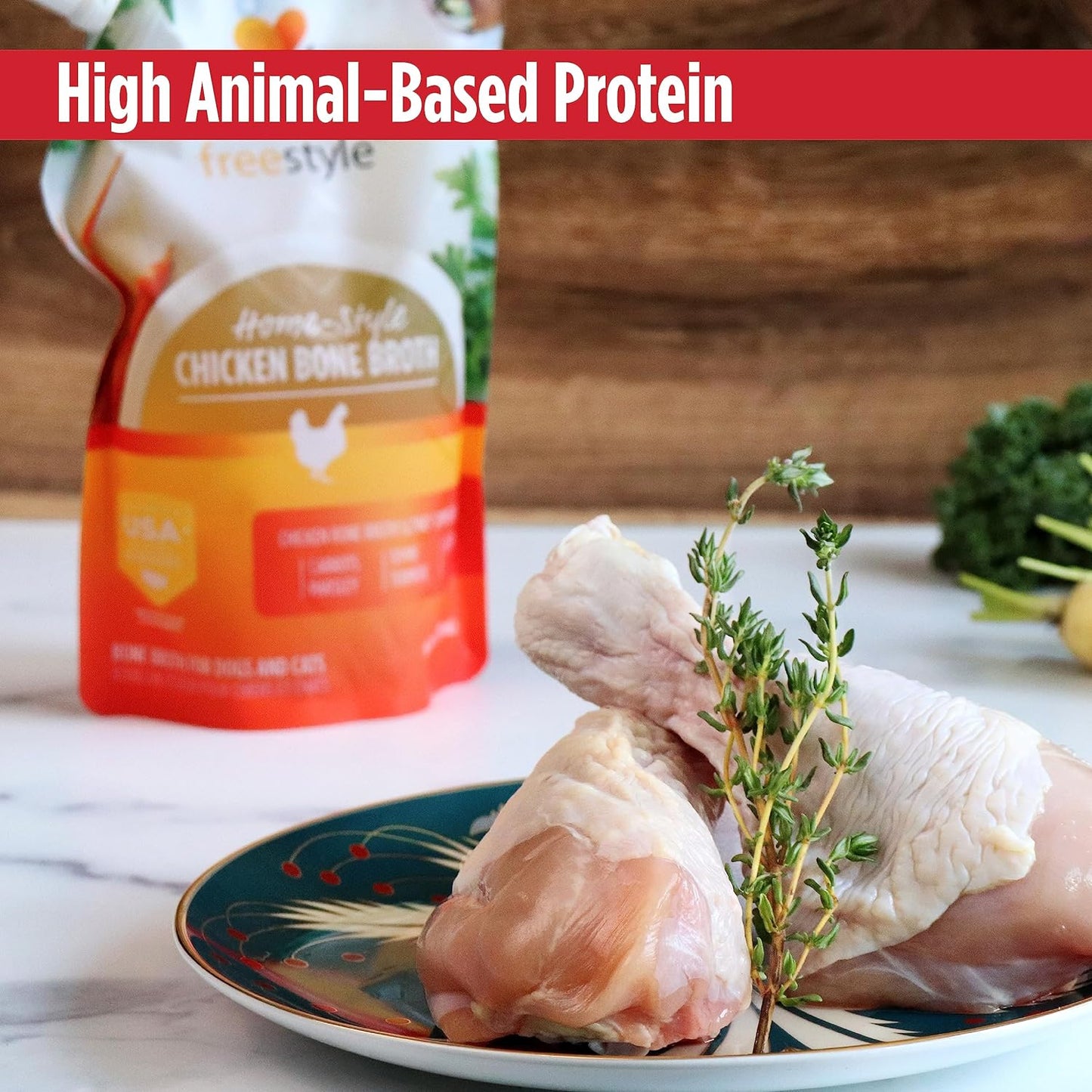 Freestyle Bone Broth, Premium Food Topper for Cats and Dogs, with Collagen and Chondroitin Sulfate to Help Boost the Quality of Your Pet’S Coat and Skin, 20 FL Oz Pouch