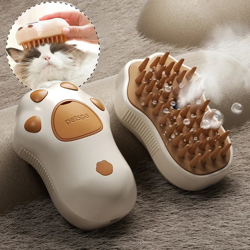 Cat Steam Brush Pet Massage Comb Cat Dog Comb Paw Shape Electric Spray Water Spray Cats Bath Brush Hair Grooming Supplies