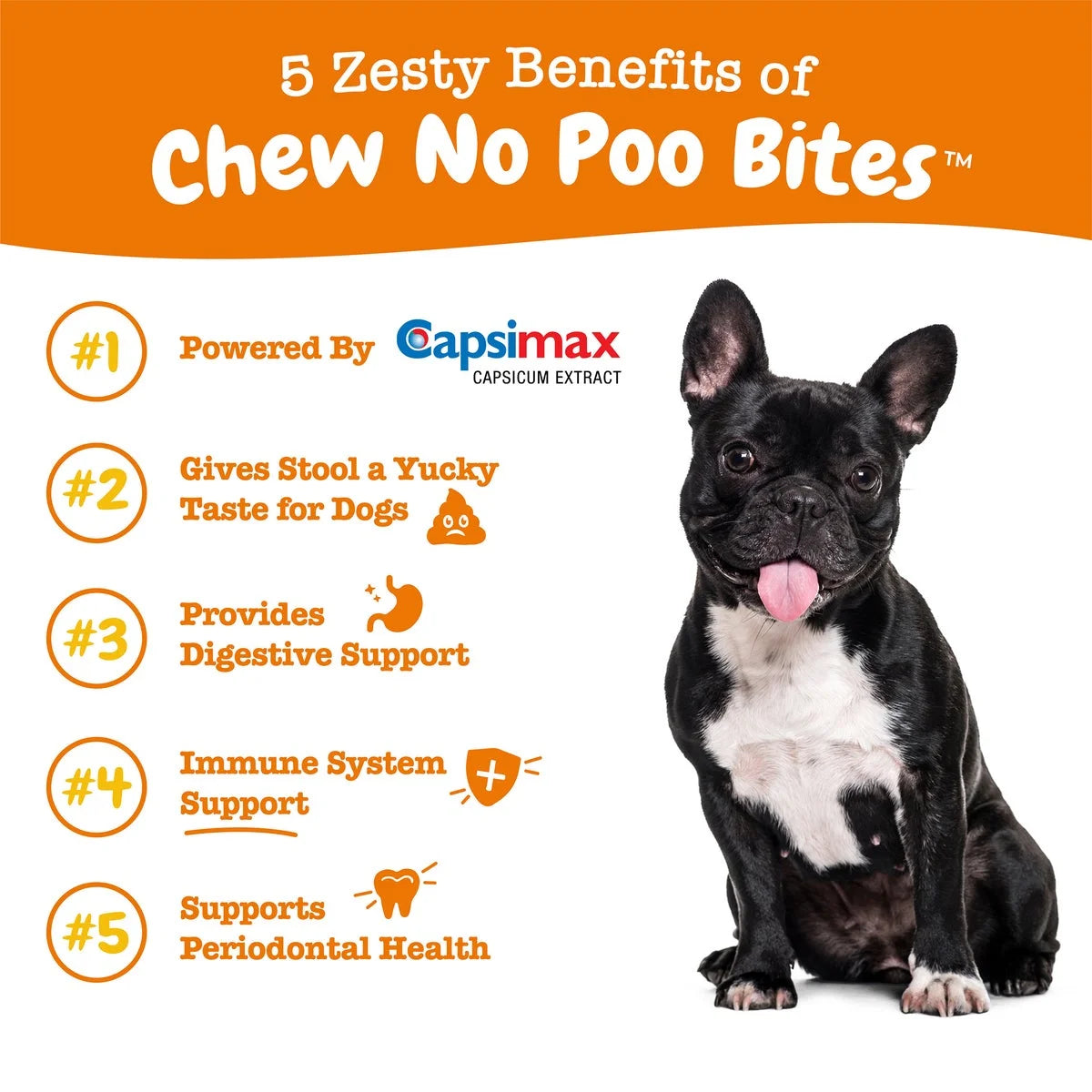 Chew No Poo Bites for Dogs, Poop Eating Deterrent Functional Dog Supplement, Chicken Flavor, 90Ct