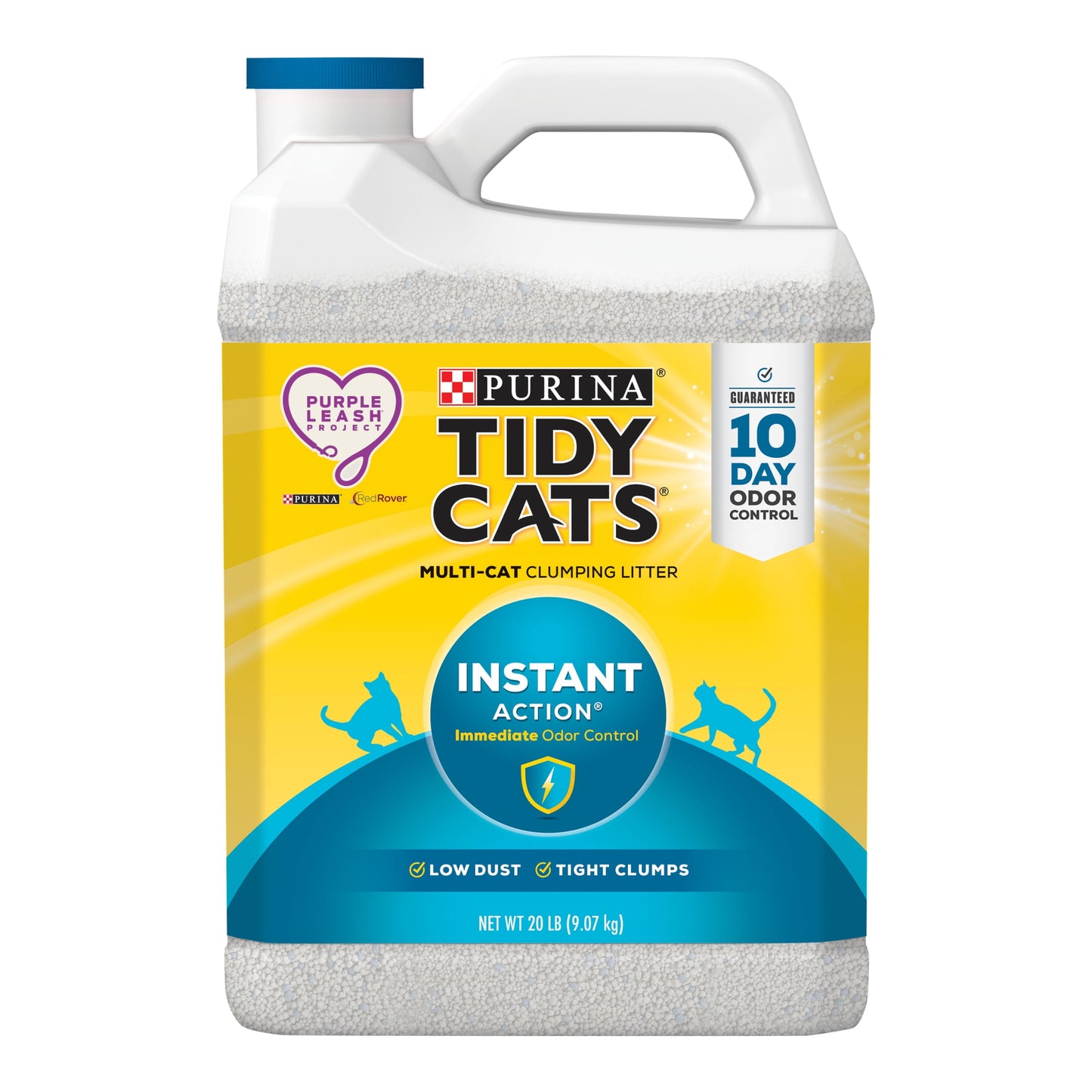 (2 Pack) Purina  Instant Action Clumping Cat Litter, Natural, Low Dust, Odor Control, 20 Lb. Jug