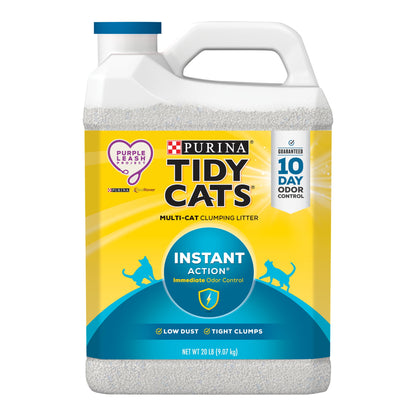 (2 Pack) Purina  Instant Action Clumping Cat Litter, Natural, Low Dust, Odor Control, 20 Lb. Jug